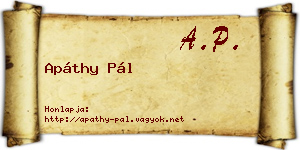Apáthy Pál névjegykártya