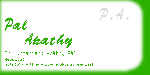 pal apathy business card