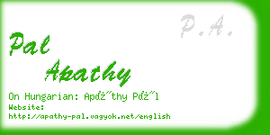 pal apathy business card